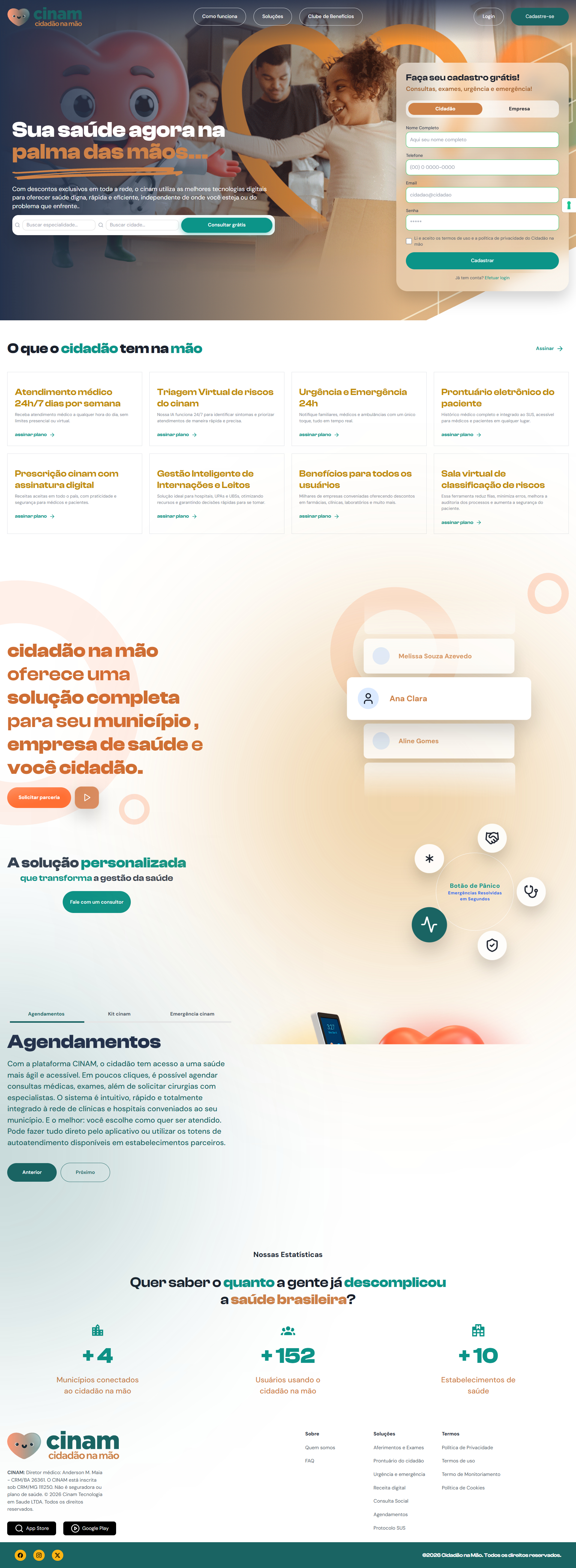 Prévia do site Cinam
