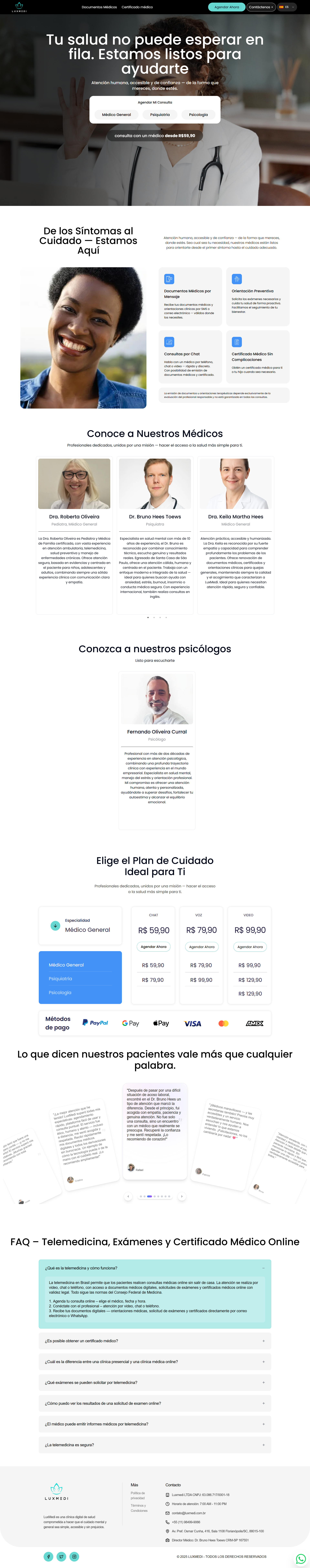 Prévia do site LuxMedi
