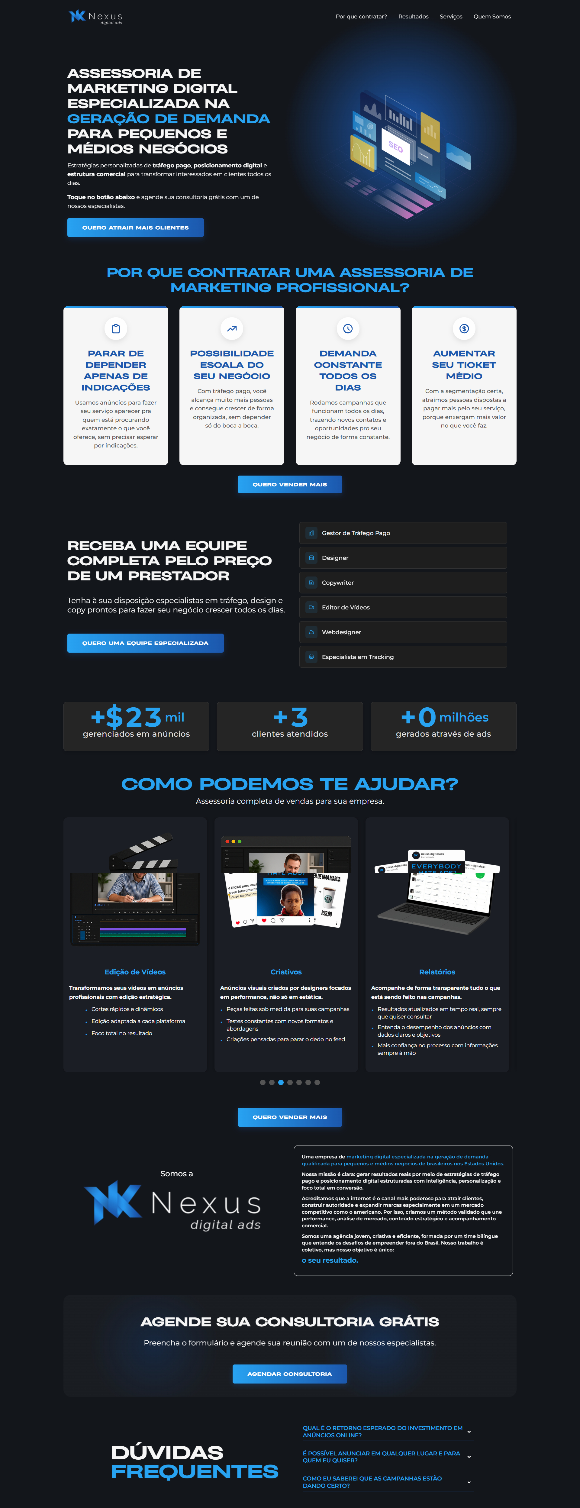 Prévia do site Nexus Digital Ads