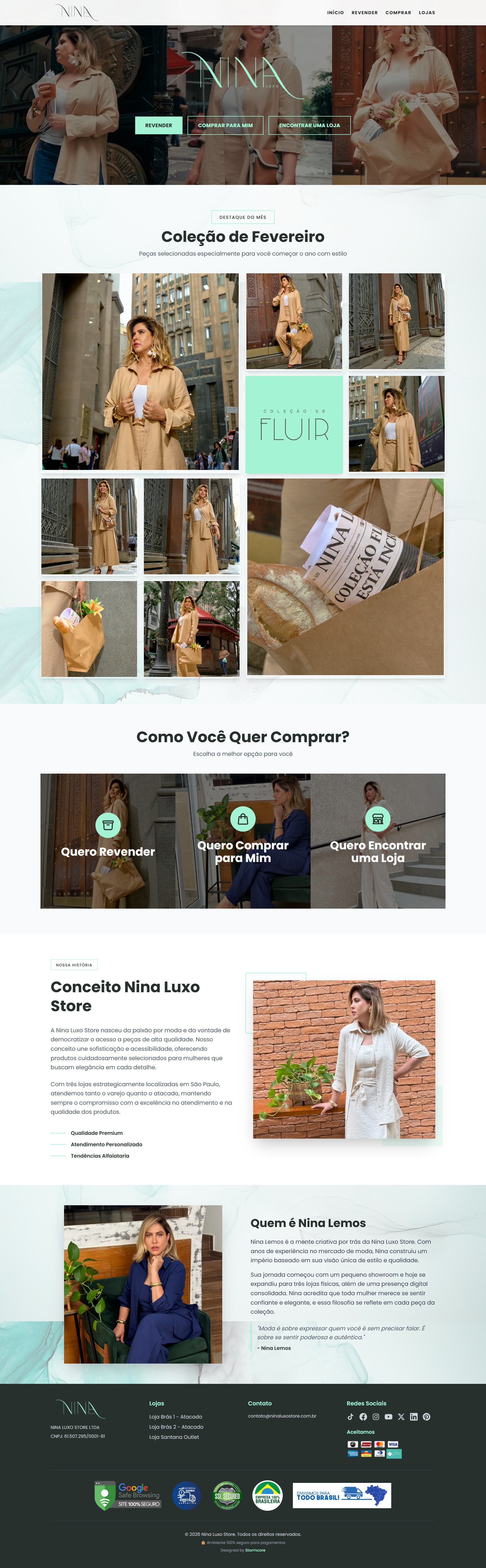 Prévia do site Nina Luxo Store